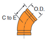 Fig. 7051EG High Pressure 45° Long Radius Elbow 4"
