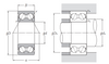 ISO Double Row 40° Angular Contact Ball Bearing - Open  3308B