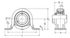 7/8" Stamped Steel Two Bolt Pillow Block w/X-Narrow Set Screw Insert Bearing w/Rubber Ring  ASRPP205-014