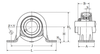 1" Stamped Steel Two Bolt Pillow Block w/X-Narrow Set Screw Insert Bearing w/Rubber Ring  ASRPP205-100