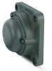 2-3/16" Cast Iron Four Bolt Flange Block w/Wide Set Screw Insert Bearing - One Closed End Cover - Standard Duty   CM-UCF211-203D1