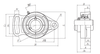 3/4" Cast Iron Two Bolt Adjustable Rhombus Flange Block w/Wide Set Screw Insert Bearing - Standard Duty  UCFA204-012D1