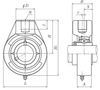 1-3/4" Cast Iron Hanger Bearing Block w/Wide Set Screw Insert Bearing  UCHB209-112D1