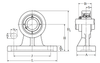 25mm Cast Iron Hanger Bearing Pedestal Block w/Wide Set Screw Insert Bearing  UCHP205D1