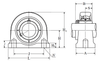 1" Cast Iron Tapped Base Pillow Block w/Wide Set Screw Insert Bearing - Standard  Duty  UCUP205-100D1