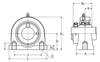 1-7/16" Cast Iron Tapped Base Pillow Block w/Wide Eccentric Locking Collar Insert Bearing - Standard Duty  UELUP207-107D1