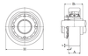 Cast Iron Cartridge Block w/Taper Bore Insert Bearing - Standard Duty  UKC206D1