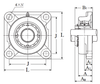 Cast Iron Four Bolt Flange Block w/Taper Bore Insert Bearing - Heavy Duty  UKF322D1