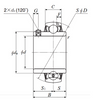 65mm Spherical Insert Wide Set Screw Ball Bearing - Heavy Duty  UC313D1