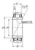 50mm Spherical Insert Wide Taper Bore Ball Bearing - Standard Duty  UK210D1