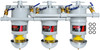 Three Marine Diesel Fuel Filter/Water Separators Manifolded with Shut-Off Valves  300-MMV3