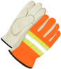Grain Cowhide Driver Hi-Viz Spandex Back Orange Keystone Thumb  20-1-1582