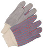 Split Cowhide Canvasback Fitter Flannel Lined Knitwrist Red/Blue Striped  30-1-903K