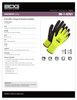 BDG® Polyurethane Coated HPPE Knit Cut-Rez Glove Hi-Viz Yellow  99-1-9781