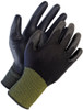 BDG® Synthetic Polyurethane Coated Nylon Knit Glove Black/Yellow Striped Wrist  99-1-9802