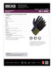 BDG® Synthetic Polyurethane Coated Nylon Knit Glove Black/Yellow Striped Wrist  99-1-9802