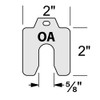 Individual 2.00 x 2.00 x .001" Stainless Slotted Shim  .001-OA-10