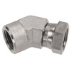 3/8 x 3/8" Steel Female NPT - Female NPSM Swivel 45° Elbow  0648-06-06