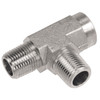 1/8 x 1/8 x 1/8" Steel Male NPT - Male NPT - Female NPT Tee  16T86-02-02