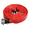 4" x 50' Heavy Wall Red Lay-Flat Discharge Hose Assembly   G974-400CE50