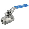 1" Stainless Steel Full Port 2000 PSI Female NPT Ball Valve w/ Mounting Pad  V402-100