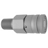 1/2 x 1"-14 Steel Flush Face Hydraulic Bulkhead Coupler - Male ORFS   C701FSBH-08-10