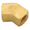 1/4" Brass Female NPT 45° Elbow   G0848BX-04-04