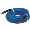 1/4" x 100' Blue 4000 PSI Non-Marking Male NPT Solid/Swivel Pressure Wash Hose Assembly  PW3A-4-100