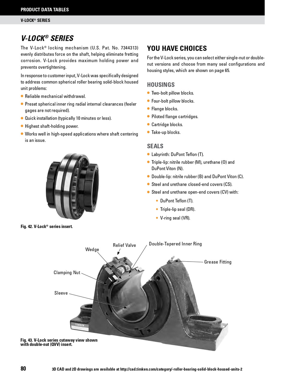 3-11/16" Timken QV Replacement Bearing & Seal Kit - Single V-Lock® - Double Lip Viton Seals  QV311-22KITSC