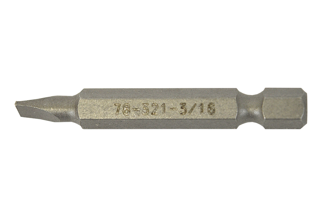 Slotted Power Bit 3/16 x 2" Plain Finish  78321