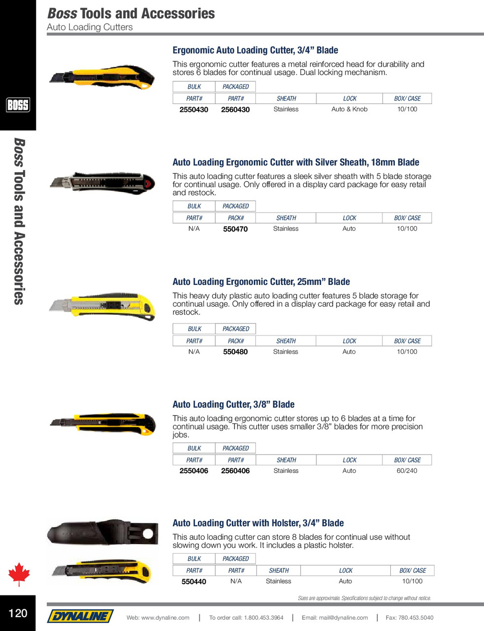 25mm Auto Loading 5 Blade Cutter w/Metal Reinforced Head Yellow  550480