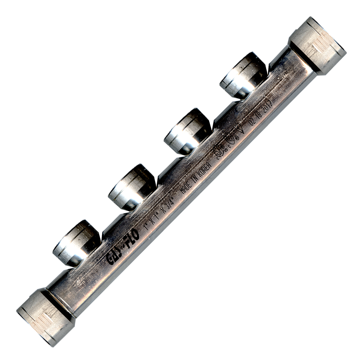 1 x 1/2 x 1"  Stainless Steel 4-Port Manifold  GFMAN-HD4