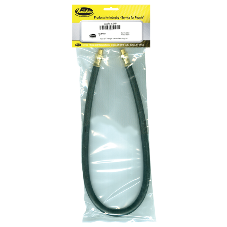 1/8 x 144" Brass Male NPT Rubber Grease Whip Hose  GWR-3-144