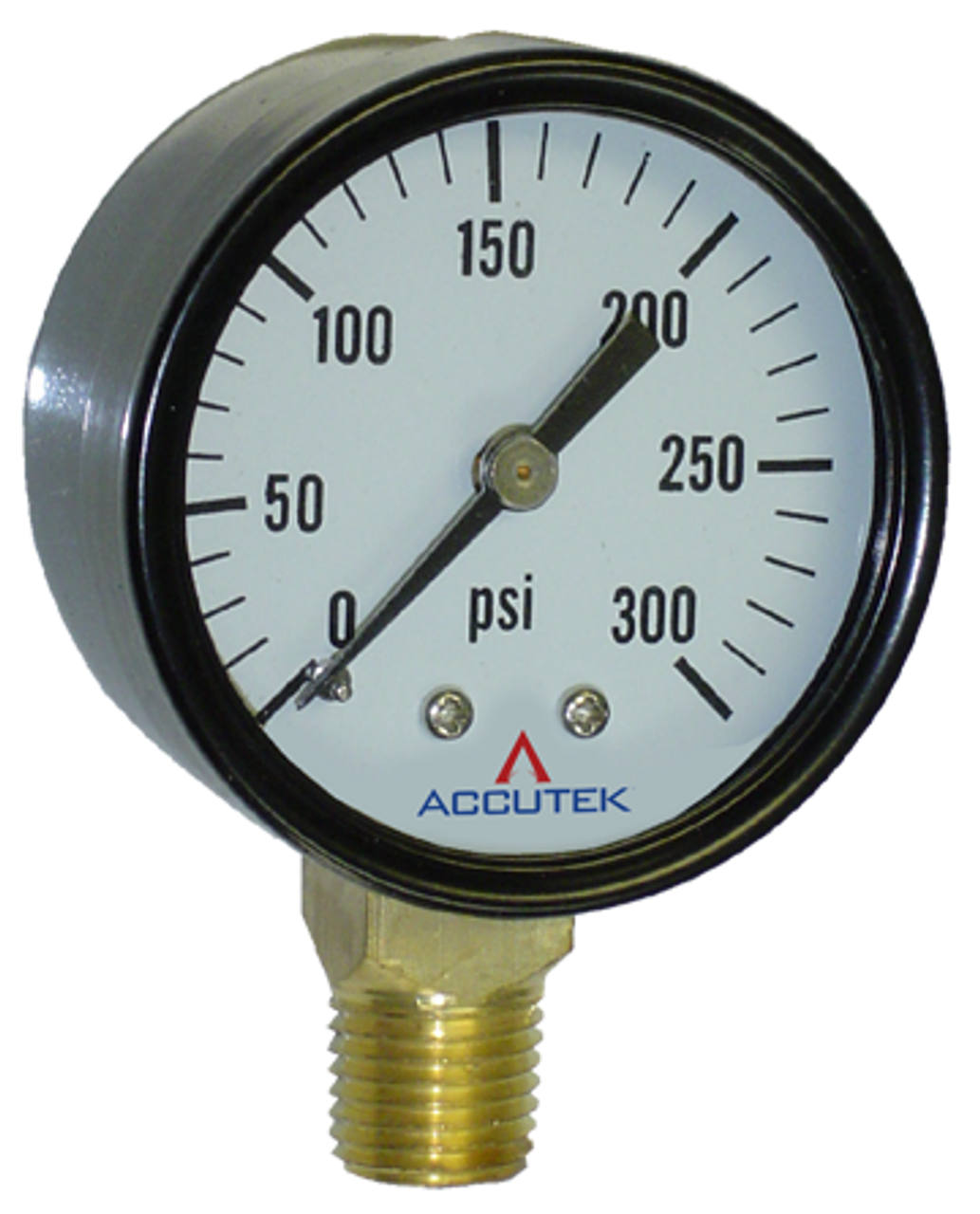 0-300 PSI  - 2-1/2" Dry - Steel Case - Brass Stem Mount - Pressure Gauge  PG-300SD25