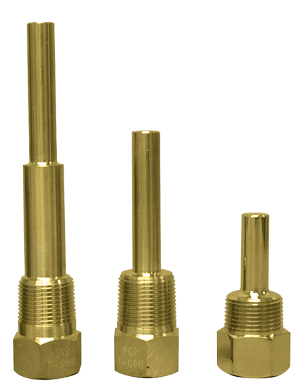 3/4 x 1/2" Brass Female NPT - Male NPT Thermowell - 6" Stem  TH-TW6-ED