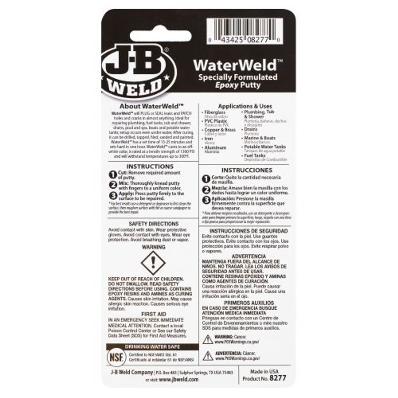 WaterWeld Epoxy Putty 2oz   8277CAN
