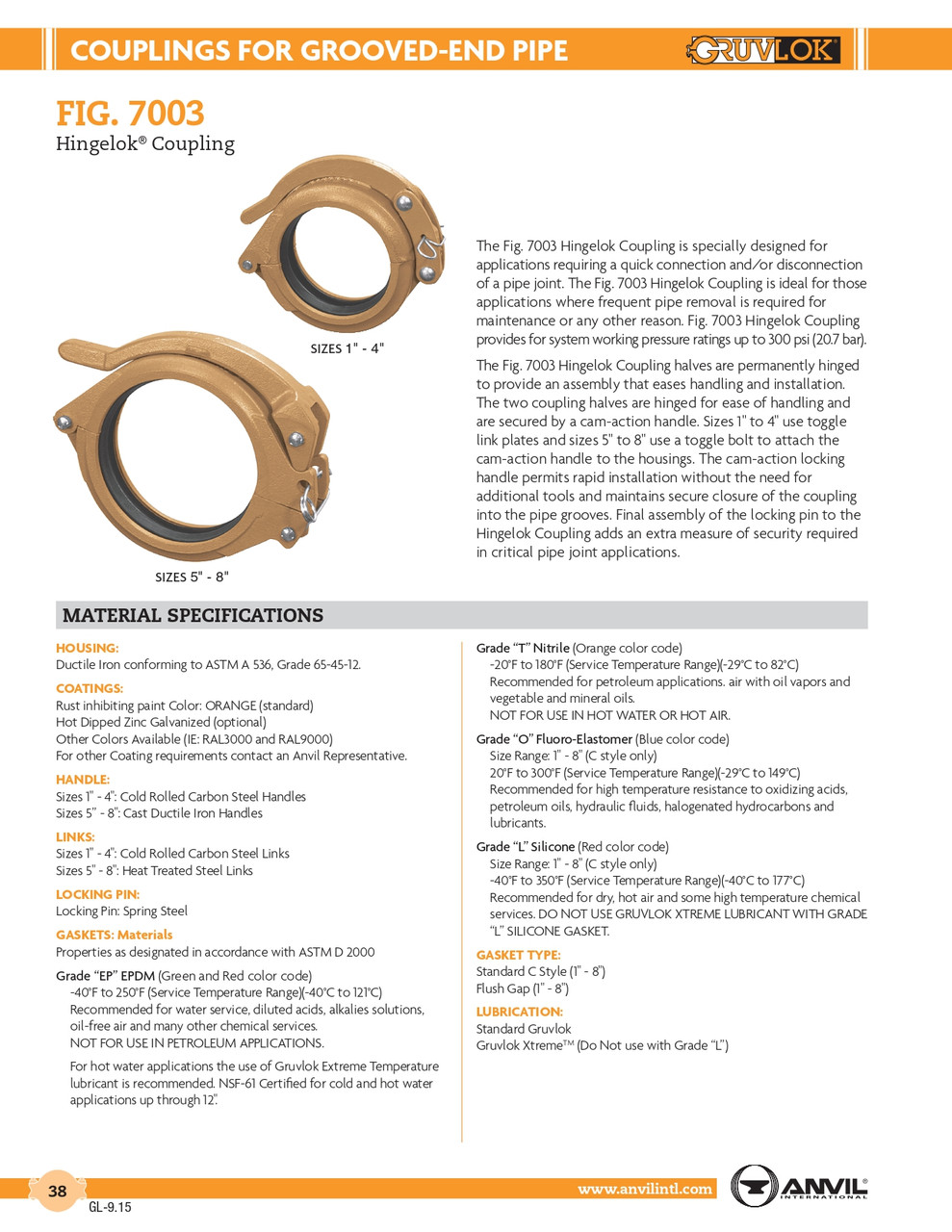 Hingelok® Fig. 7003 Coupling 8"