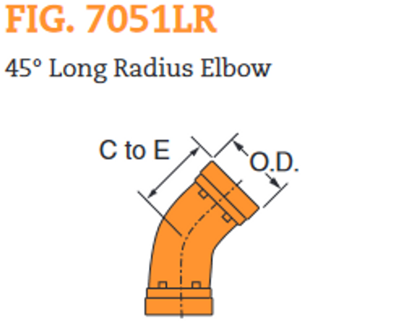 Fig. 7051LR 45° Long Radius Elbow 18"