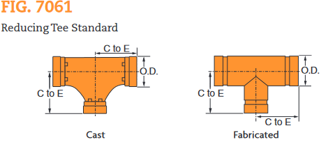 Fig. 7061 Reducing Tee 12 x 12 x 10"