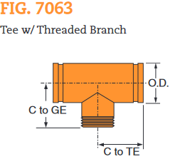 Fig. 7063 Tee /w MNPT 8"
