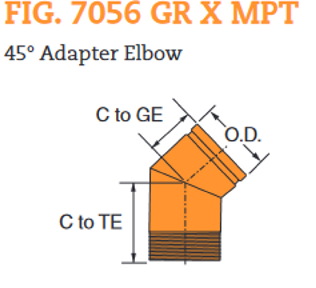 Fig. 7056 90° Adapter Elbow 3"