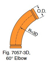 Fig. 7057-3D 60° Long Radius Elbow 14"