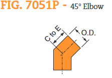 Fig. 7051P Plain End 45° Elbow 3"