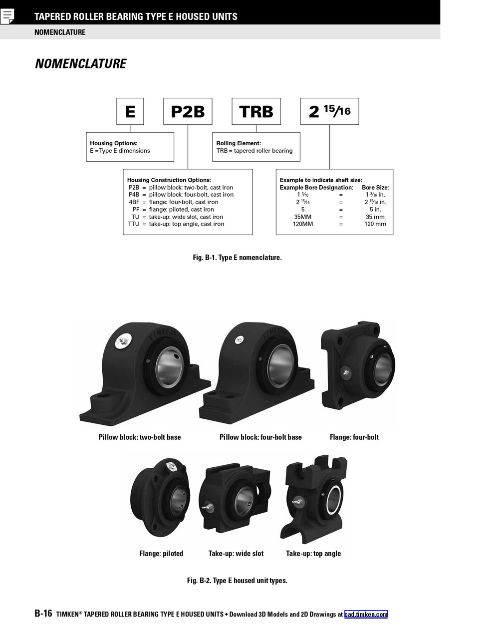 1-3/8" Two Bolt Type-E Taper Roller Bearing Pillow Block  E-P2B-TRB-1 3/8