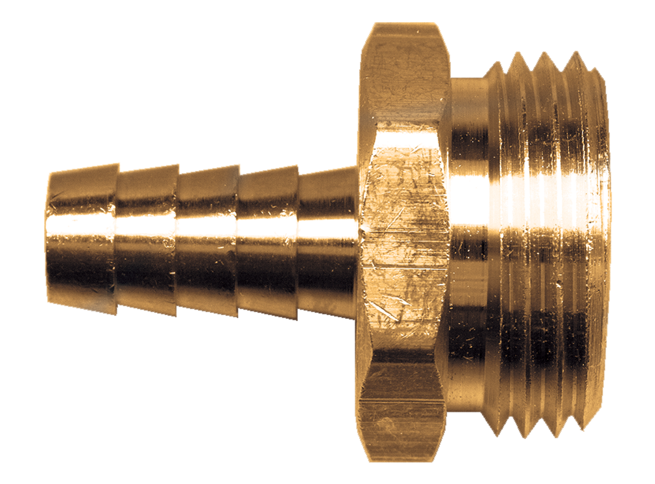 3/4"-11.5 x 1" Brass Hose Barb - Male Water Hose Connector  193-16