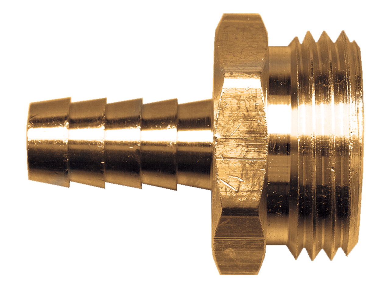 3/4"-11.5 x 3/8" Brass Male Water Hose - Hose Barb Connector  193-6