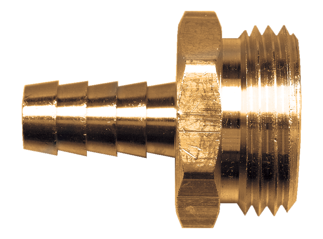 3/4"-11.5 x 1/2" Brass Hose Barb - Male Water Hose Connector  193-8