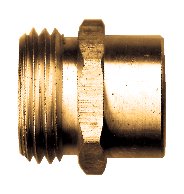 3/4"-11.5 x 3/4" Brass Male Water Hose - Female NPT Coupler  197-E