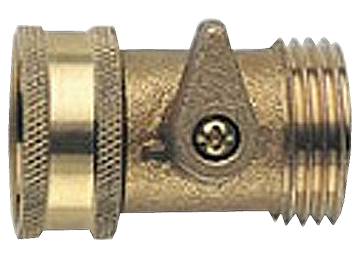 3/4"-11.5 Brass Female Water Hose - Male Water Hose w/Shut-Off  199-WV