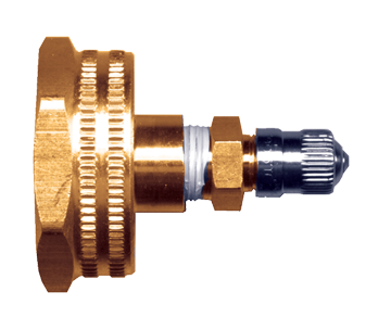 3/4"-11.5 x .035"-32 Brass Female Water Hose - Male Schrader Valve Coupler  204